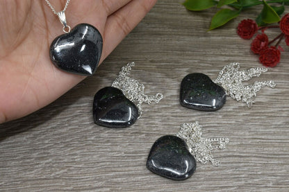 2025 Trendy Heart Shape 10mm Crafted By Hand 925 Sterling Silver Pendant With Chain Necklace Jewelry Hematite Gemstone Pendant Bezel Setting For Anniversary Gift's Women or Men Jewelry