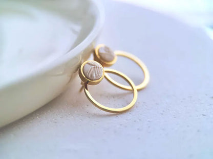 Textured Clay Stud Hoop Earrings | Handmade Boho Jewelry