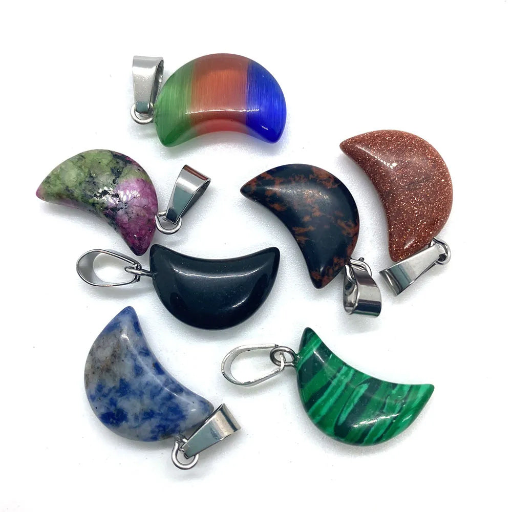 10mm Banana Shape Multi Color Gems Pendant 925 Sterling Silver Pendant Drilled Set Anniversary Gift's Women and girl Jewelry For Her