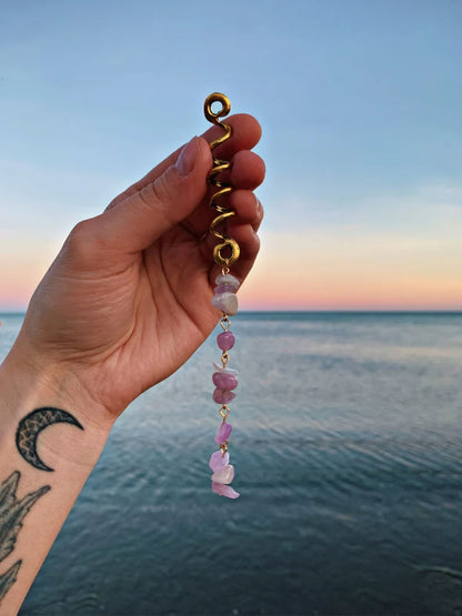 Raw Crystal Beads Hair Jewelry – Fashion Stone Accessory