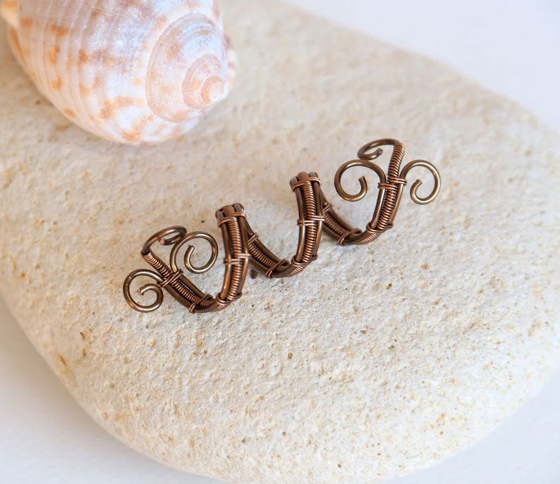 Brass Wire Wrapped Hair Jewelry | Handmade Style