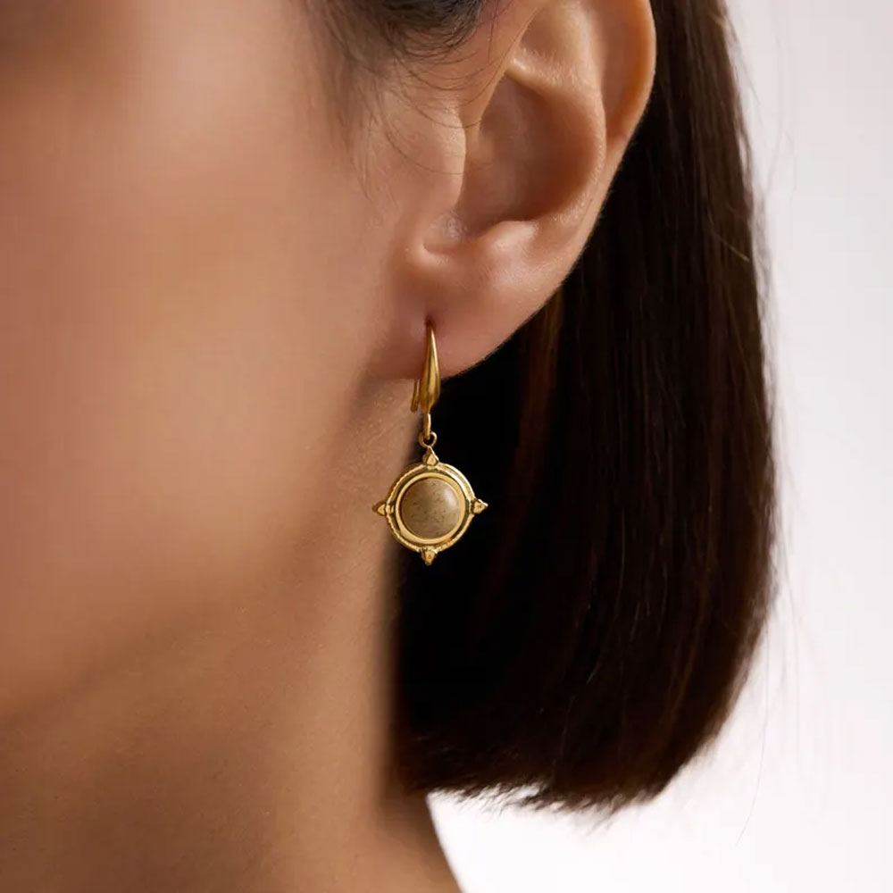 Vintage Style Gemstone Drop Earrings | Artisan Gold Jewelry