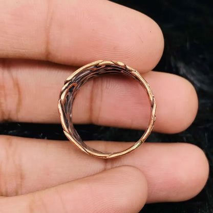 Adjustable Handmade Wire Wrapped Brass Ring Free Size Oval Shape Without Stone Bezel Set Ring For Happy Birthday Gift For Women