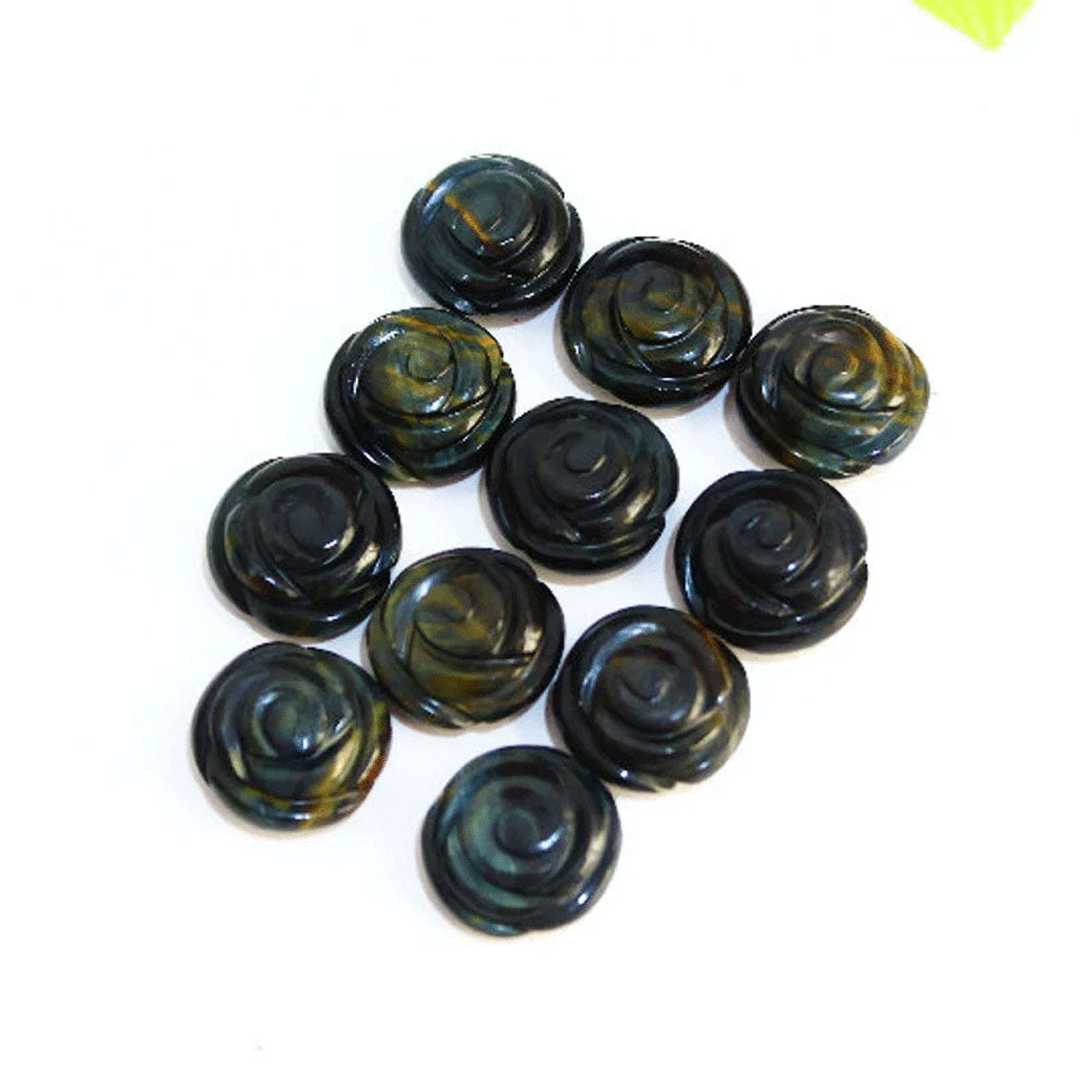 Handmade Carving Gemstone Lotus Flower Shape 15MM Rose Quartz Natural Carving Stone For Used Making Jewelry