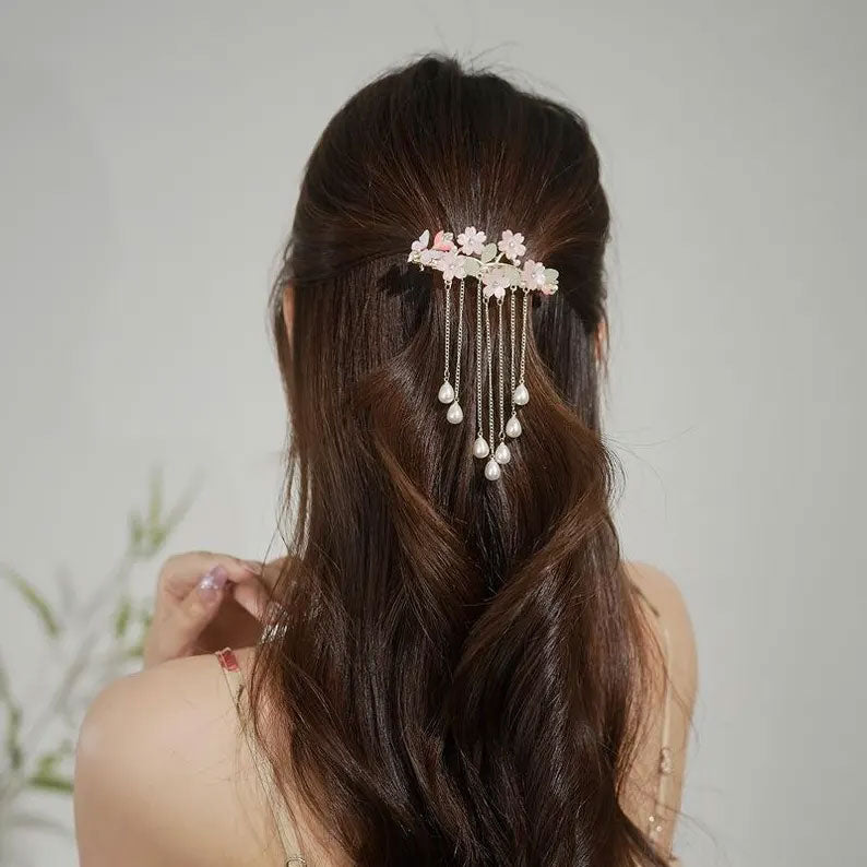 Pearl Drop Beads Hair Jewelry – Fashion Stone Accessory