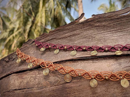 Macrame Brass Beads Anklet – Handmade Style