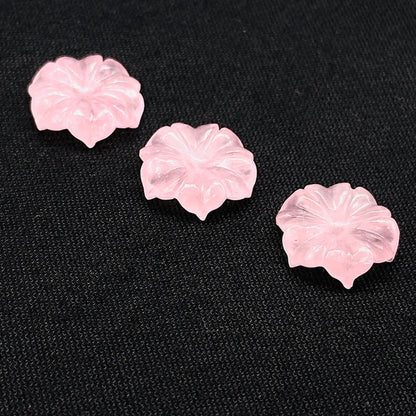 Handmade Carving Gemstone Flower Shape 20MM Rose Quartz Natural Carving Stone For Used Making Jewelry