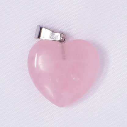 10mm Heart Shape Rose Quartz Gemstone Pendant Crafted By Hand 925 Sterling Silver Drill Set For Anniversary Gift's Women or Men Jewelry