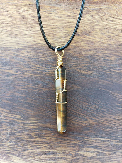Raw Moonstone Crystal Pendant Necklace | Wire Wrapped