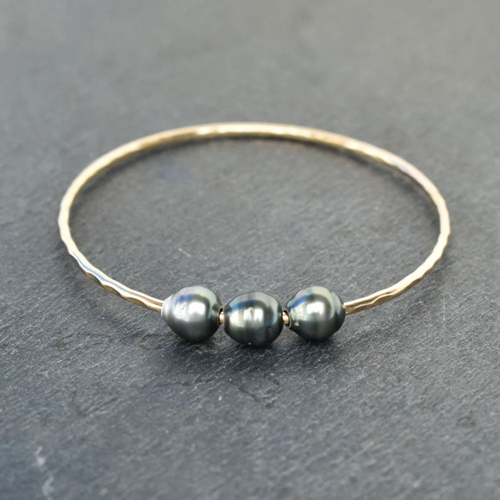 Adjustable Handmade Brass Bangle Size 10MM Pear Shape Tahitian Pearls Gemstone Bezel Set Bangle For Happy Birthday Gift For Women