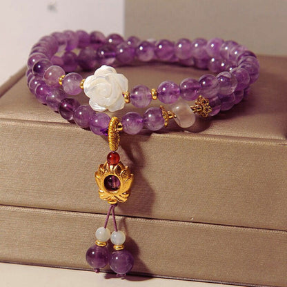 Handmade Brass 8MM Amethyst Hydro Bracelet | Hari Om Creations
