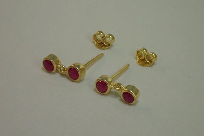 8MM Red Onyx Cut Gemstone Round Shape Stud Pair Earring Handmade Sterling Silver Earring For Women Girl Jewelry