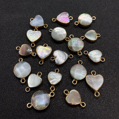 Trendy 2025 925 Sterling Silver Pendant Connector Jewelry 8To10mm Mother Of Pearl Gemstone Pendant Multi Shape Bezel Setting For Anniversary Gift's Women or Men Jewelry For Her