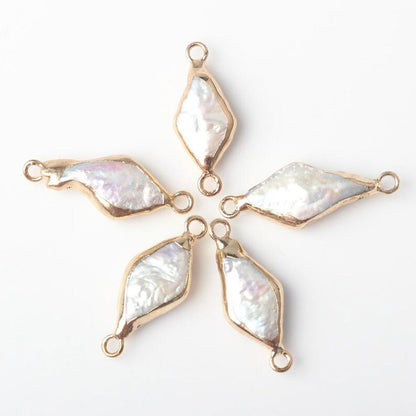 Trendy 2025 Kite Shape 8mm Crafted By Hand 925 Sterling Silver Pendant Jewelry White Pearl Gemstone Pendant Bezel Setting For Anniversary Gift's Women or Men Jewelry For Her
