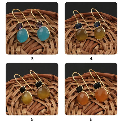 8MM or 4X6MM Garnet Aquamarine Faceted Gemstone Rectangle Cushion Shape Dangle Pair Earring Handmade Sterling Silver Earring For Women Girl Jewelry