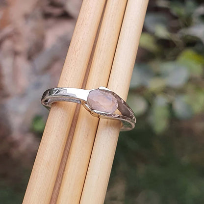 Trendy 925 Sterling Silver Gold Plated Gems Rings 8To10MM Handmade Rose Quartz Stone Oval Shape Bezel Set Ring For Her Jewelry