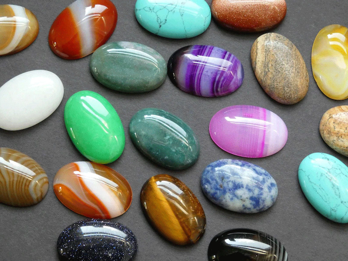 Handmade Carving Gemstone Oval Shape 12To16MM Mixed Natural Carving Stone For Used Making Jewelry