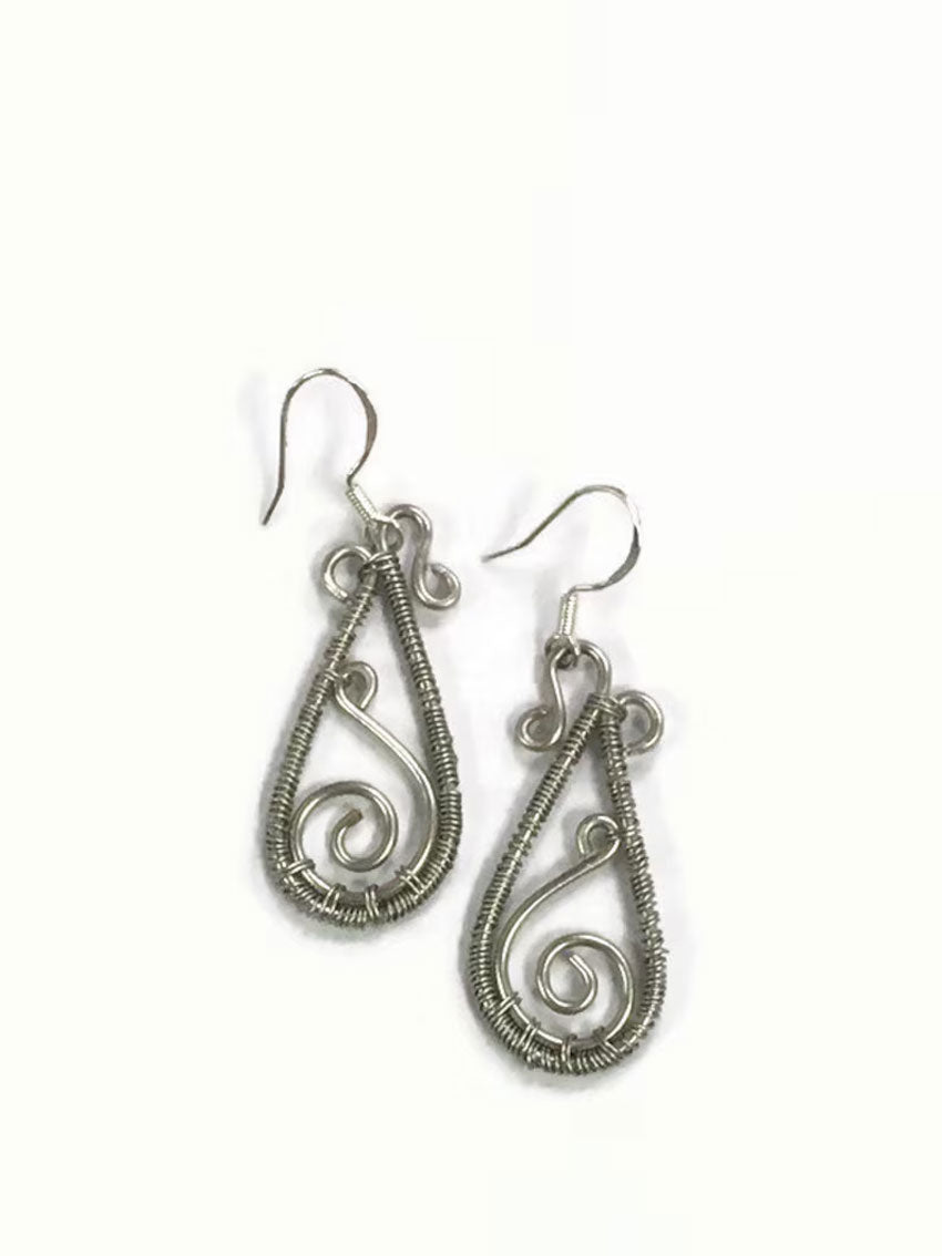 Handmade Metal Wire Wrapped Dangle Pair Earrings Earring Size 1.5-2.5 Inch Wire Wrapped Setting Earring Foe Women's Gift Jewelry