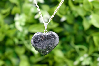 2025 Trendy Heart Shape 10mm Crafted By Hand 925 Sterling Silver Pendant With Chain Necklace Jewelry Hematite Gemstone Pendant Bezel Setting For Anniversary Gift's Women or Men Jewelry