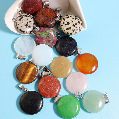 Roun Shape Pendant 9X12mm Multi Color Gems Pendant 925 Sterling Silver Pendant Drilled Set Anniversary Gift's Women and girl Jewelry For Her (Copy)
