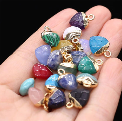 2025 8mm Heart Shape Crafted By Hand 925 Sterling Silver Pendant Multi Color Gemstone Pendant Bezel Setting For Anniversary Gift's Women or Men Jewelry