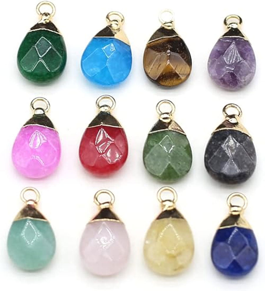 2025 8mm Tear/Drop Shape Crafted By Hand 925 Sterling Silver Pendant Multi Color Cut Gemstone Pendant Bezel Setting For Anniversary Gift's Women or Men Jewelry