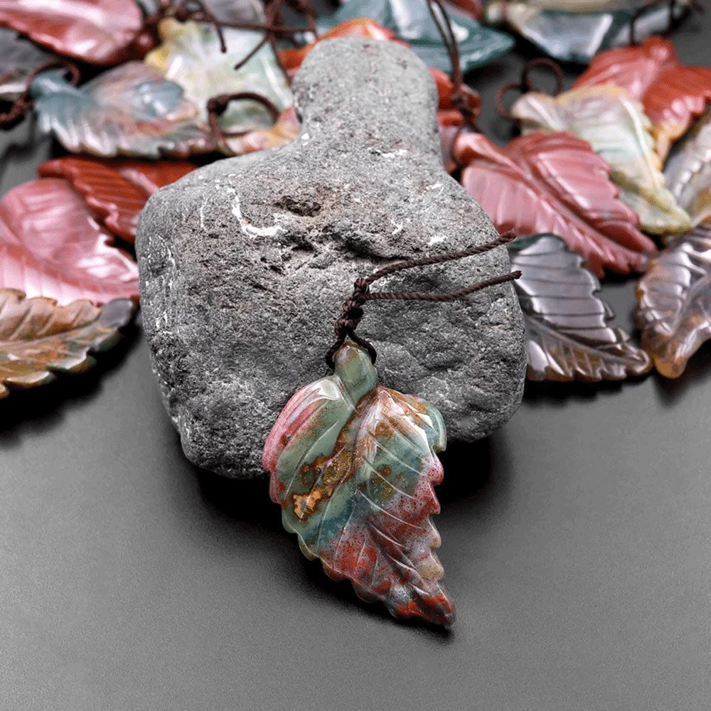 Handmade Carving Gemstone Leaf Shape 15To25MM Natural Mix Carving Stone For Used Making Jewelry