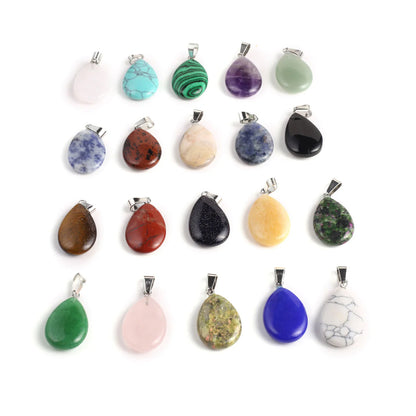 Pear Shape Pendant 9X12mm Multi Color Gems Pendant 925 Sterling Silver Pendant Drilled Set Anniversary Gift's Women and girl Jewelry For Her