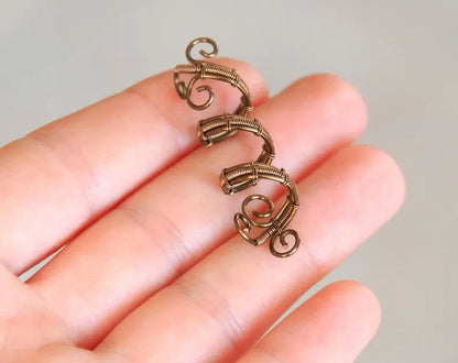 Brass Wire Wrapped Hair Jewelry | Handmade Style