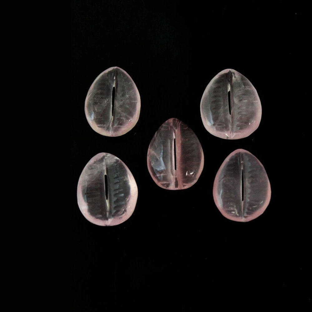 Handmade Carving Gemstone Cowrie Shape 12X15MM Rose Quartz Natural Carving Stone For Used Making Jewelry