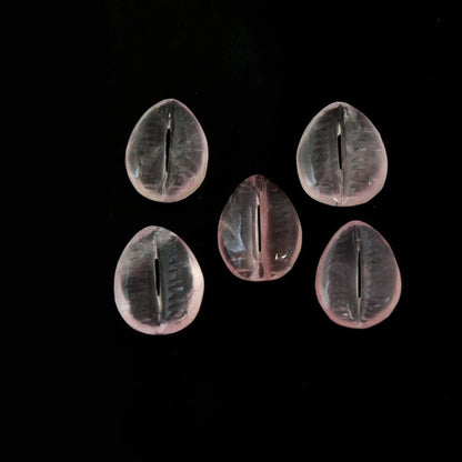 Handmade Carving Gemstone Cowrie Shape 12X15MM Rose Quartz Natural Carving Stone For Used Making Jewelry