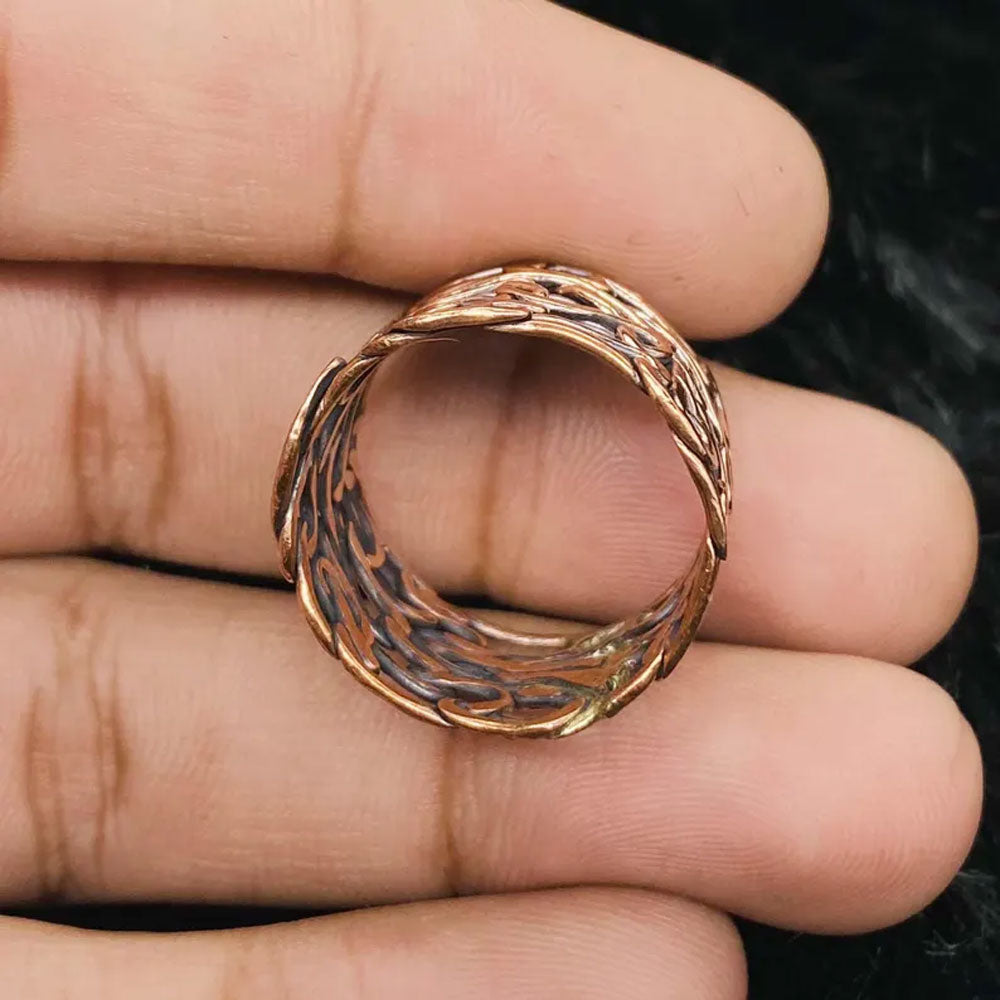 Adjustable Handmade Wire Wrapped Brass Ring Free Size Oval Shape Without Stone Bezel Set Ring For Happy Birthday Gift For Women