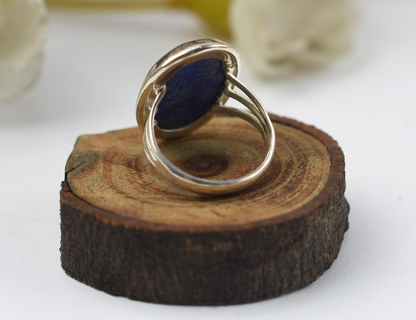 Oval Shape Charoite Gemstone Silver Ring Bezel 10X14mm