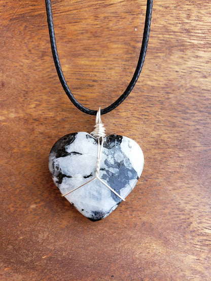 Raw Moonstone Crystal Pendant Necklace | Wire Wrapped
