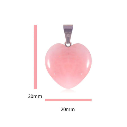 10mm Heart Shape Rose Quartz Gemstone Pendant Crafted By Hand 925 Sterling Silver Drill Set For Anniversary Gift's Women or Men Jewelry
