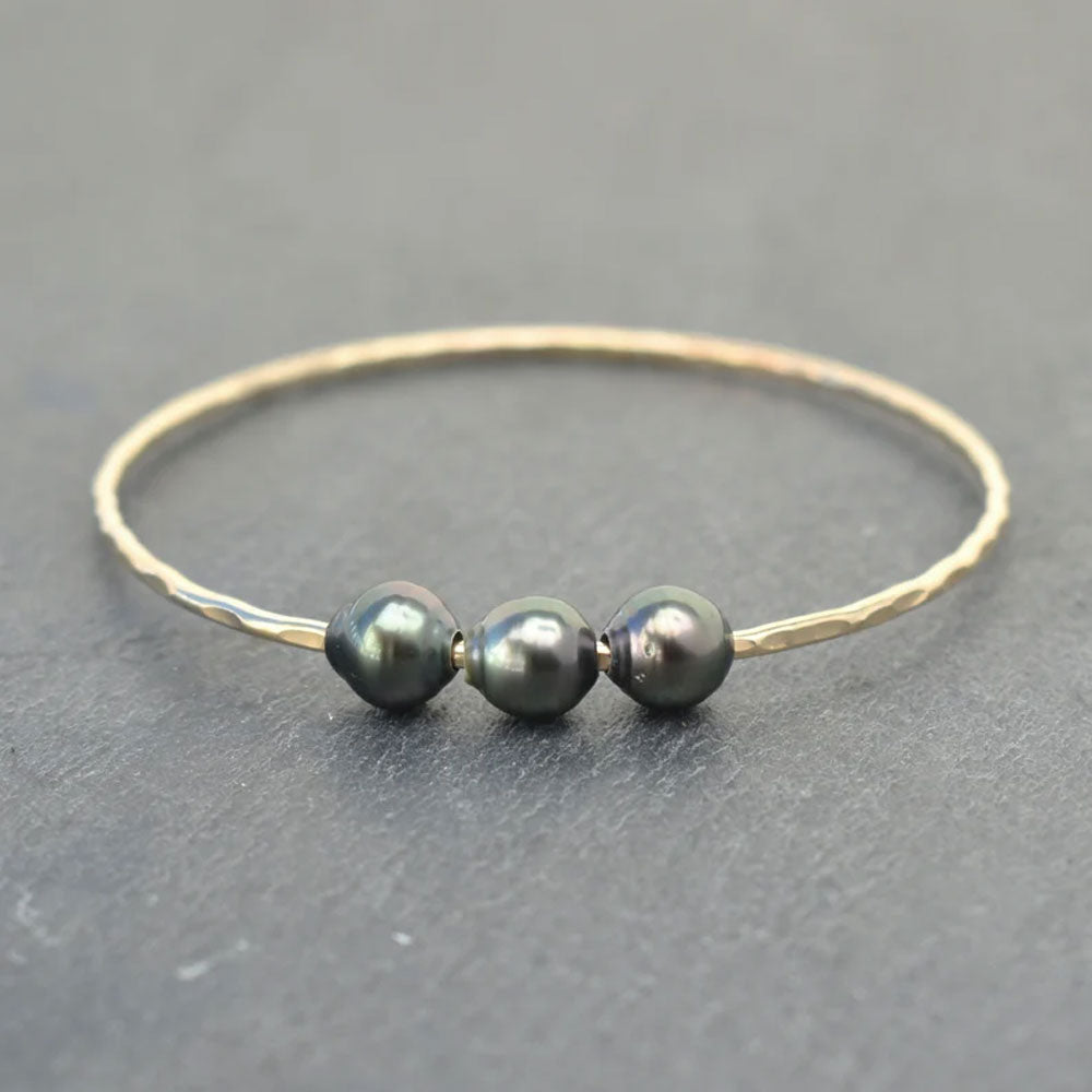 Adjustable Handmade Brass Bangle Size 10MM Pear Shape Tahitian Pearls Gemstone Bezel Set Bangle For Happy Birthday Gift For Women
