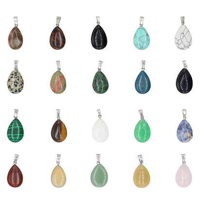 6X9mm Pear Shape Multi Color Gemstone Pendant Crafted By Hand 925 Sterling Silver Drill Set For Anniversary Gift's Women or Men Jewelry For Her