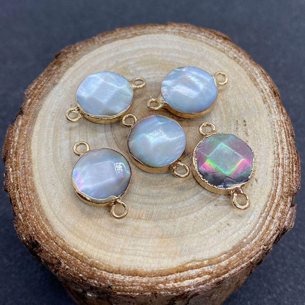Trendy 2025 925 Sterling Silver Pendant Connector Jewelry 8To10mm Mother Of Pearl Gemstone Pendant Multi Shape Bezel Setting For Anniversary Gift's Women or Men Jewelry For Her