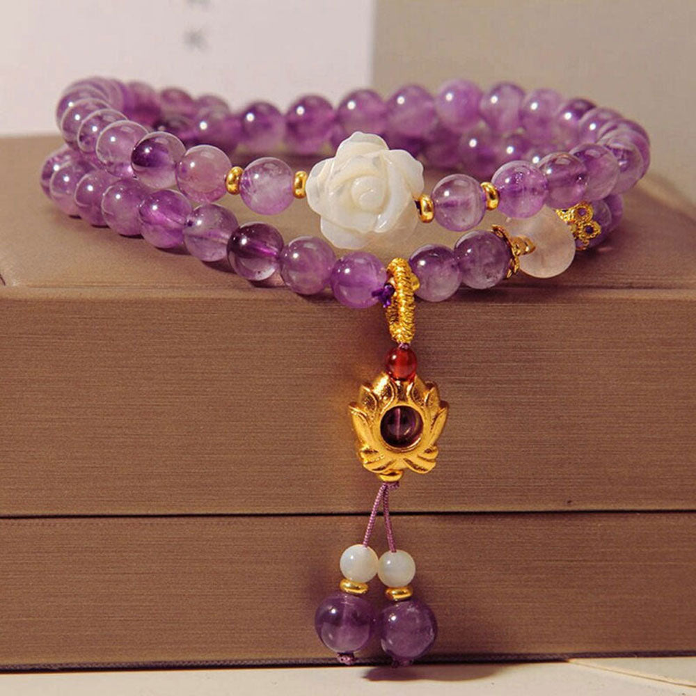 Handmade Brass 8MM Amethyst Hydro Bracelet | Hari Om Creations