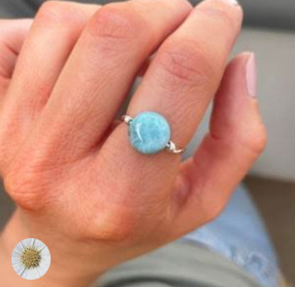 Natural Moonstone Ring 10MM | 925 Sterling Silver Bezel