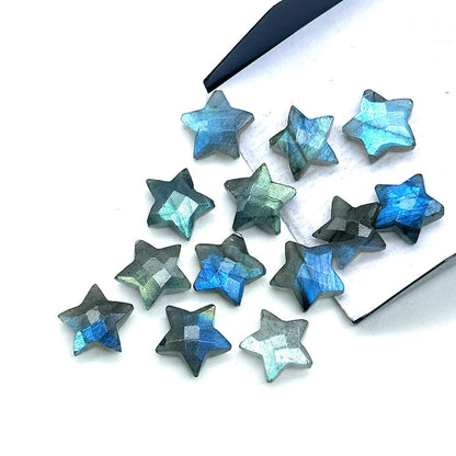 Handmade Carving Gemstone Star Shape 12MM Labradorite Natural Carving Stone For Used Making Jewelry
