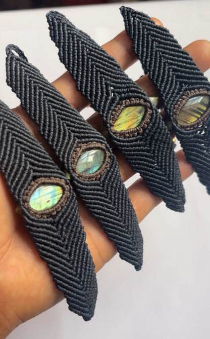 Macrame Bracelet Labradorite | Adjustable Gemstone