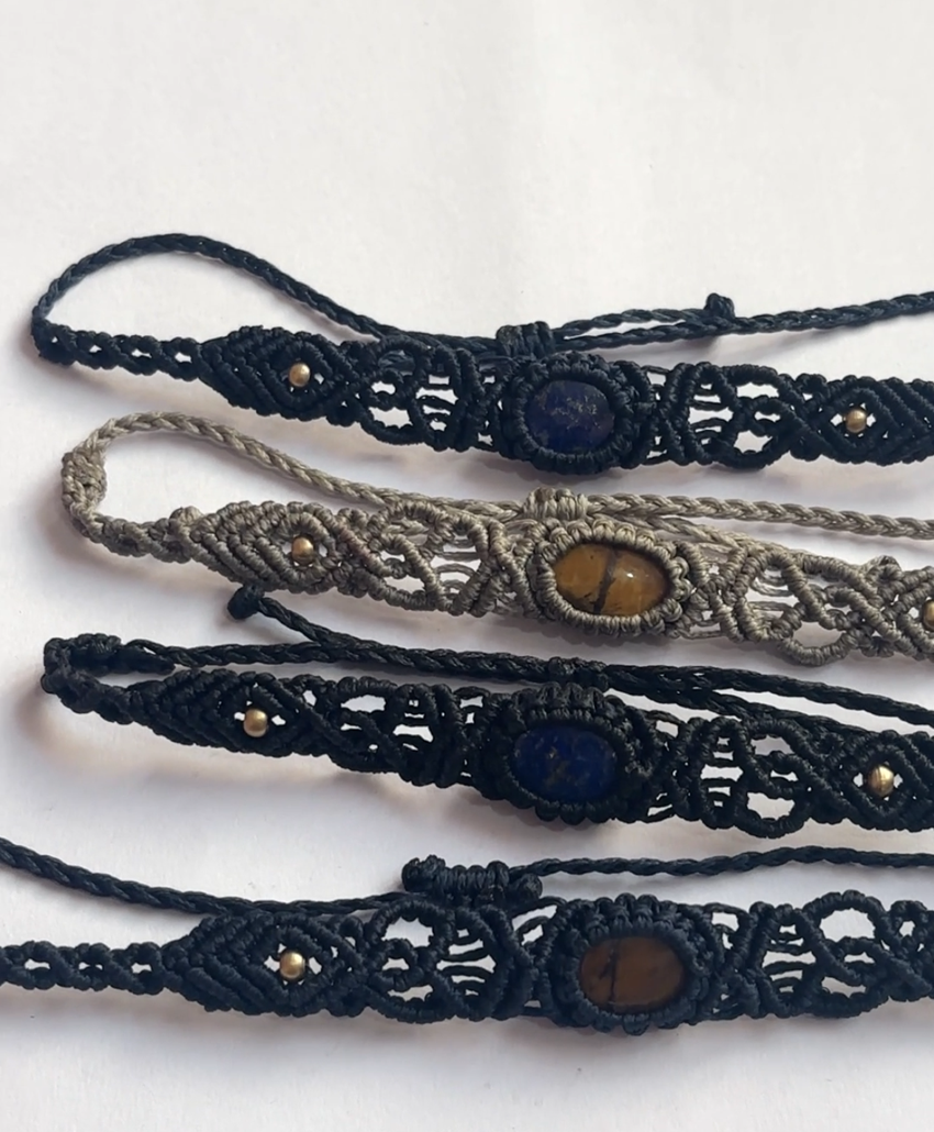 Macrame Bracelet Labradorite | Adjustable Gemstone