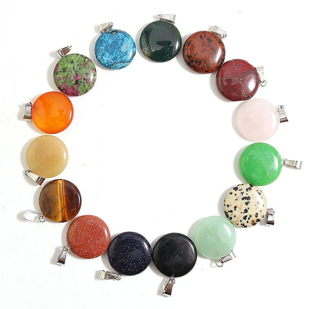 Roun Shape Pendant 9X12mm Multi Color Gems Pendant 925 Sterling Silver Pendant Drilled Set Anniversary Gift's Women and girl Jewelry For Her (Copy)