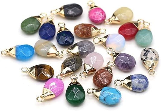 2025 8mm Tear/Drop Shape Crafted By Hand 925 Sterling Silver Pendant Multi Color Cut Gemstone Pendant Bezel Setting For Anniversary Gift's Women or Men Jewelry