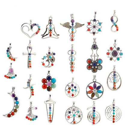 Round 3mm Multi Color Gems With 15MM Heart Shape 925 Sterling Silver Pendant Bezel Set Anniversary Gift's Women and girl Jewelry For Her