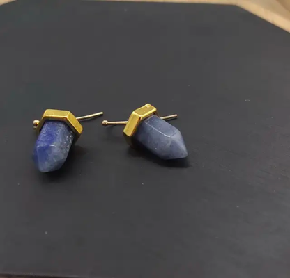 Handmade 925 Silver Stud Earrings Amethyst Stone Size 10MM Earring Foe Women's Gift Jewelry