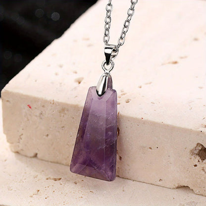 Trendy 2025 20mm Approx Rectangle Shape Crafted By Hand 925 Sterling Silver Pendant With Chain Necklace  Amethyst Cut Gemstone Pendant Bezel Setting For Anniversary Gift's Women or Men Jewelry