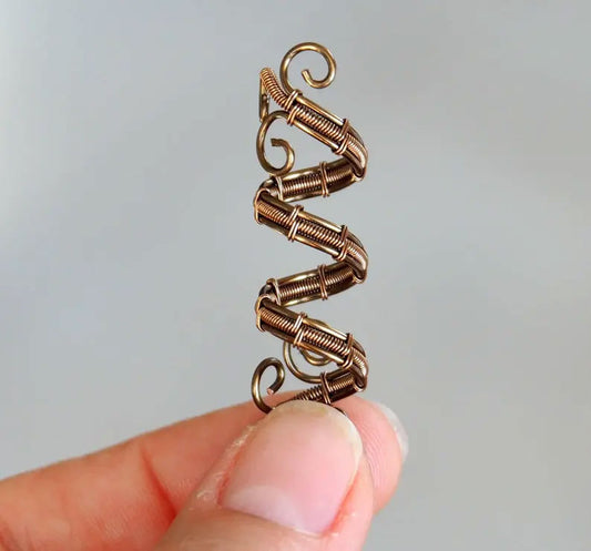 Brass Wire Wrapped Hair Jewelry | Handmade Style