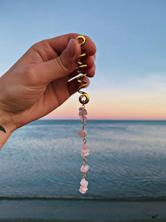 Raw Crystal Beads Hair Jewelry – Fashion Stone Accessory